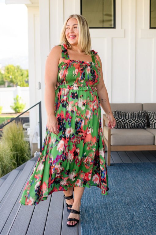 A Little While Longer Dress in Green - Fashion Are Us