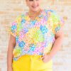 A Little Wild V-Neck Top in Multi - Fashion Are Us