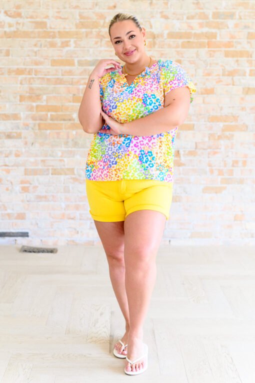 A Little Wild V-Neck Top in Multi - Fashion Are Us