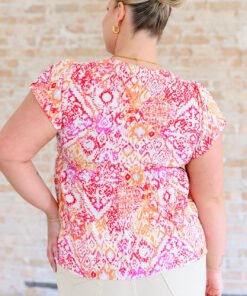 A Matter of Time Flutter Sleeve Top in Multi - Fashion Are Us, LLC