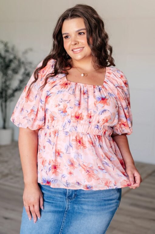 A Powerful Force Square Neck Balloon Sleeve Blouse - Fashion Are Us