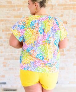 A Little Wild V-Neck Top in Multi - Fashion Are Us, LLC